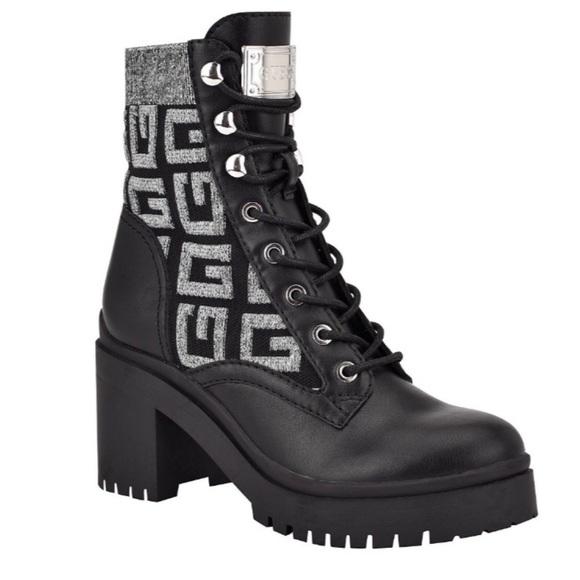 Guess Shoes - Guess Clarion lug sole block heel combat boots
